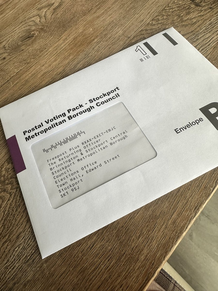 Done and dusted - I don’t know why more people don’t do postal voting - voted for my chosen local @StockportMBC councillor candidate and also @greatermcr mayoral candidate - if you don’t vote you can’t make a difference