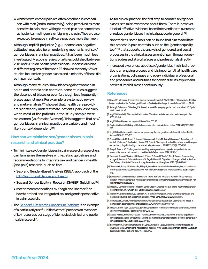 It was a great honor and pleasure to be involved in this @IASPpain #GlobalYear #fact sheet covering #sex and #gender bias in #pain research and clinical practice together with @SgfBernardes, @Ankesamu, & @JeffreyMogil iasp-pain.org/resources/fact…