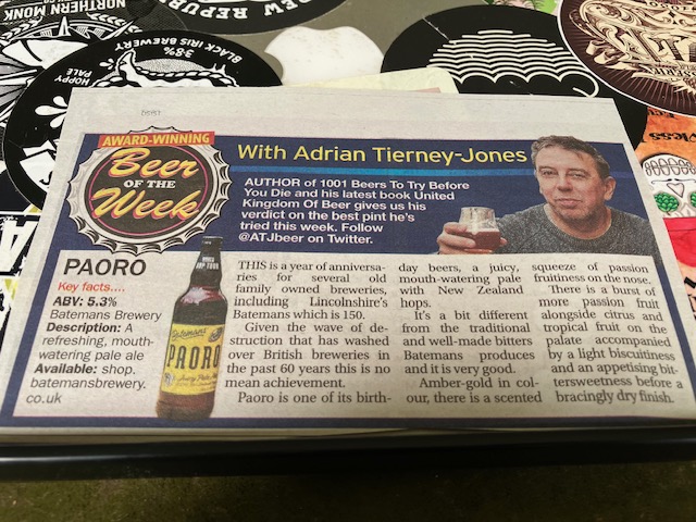 There are a few special birthdays this year amongst the remaining traditional family breweries and @batemansbrewery is one of them, and Paoro is of their birthday beers and is also my beer of the week in today’s @dailystar