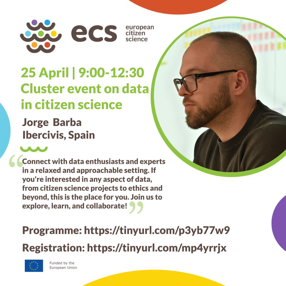 ECS CLUSTER EVENT 𝗟𝗲𝘁'𝘀 𝗱𝗶𝘀𝗰𝘂𝘀𝘀 𝗱𝗮𝘁𝗮 𝗮𝗻𝗱 𝘁𝗵𝗲 𝗻𝗲𝘄 𝗲𝘂-𝗰𝗶𝘁𝗶𝘇𝗲𝗻.𝘀𝗰𝗶𝗲𝗻𝗰𝗲 𝗽𝗹𝗮𝘁𝗳𝗼𝗿𝗺 When: 24 and 25 April Still in doubt whether to participate? Program: tinyurl.com/p3yb77w9 Registration: tinyurl.com/mp4yrrjx