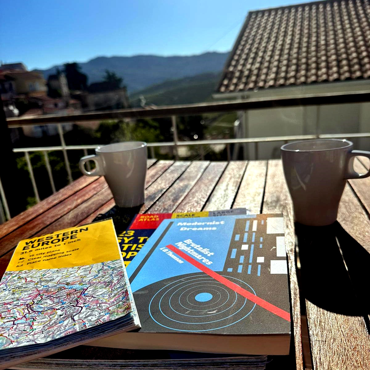 A reader sent me this pic - enjoying Modernist Dreams Brutalist Nightmares in Portugal ❤️ @OutcastPress @slicesofanxiety #BooksWorthReading bit.ly/3DV7DlI