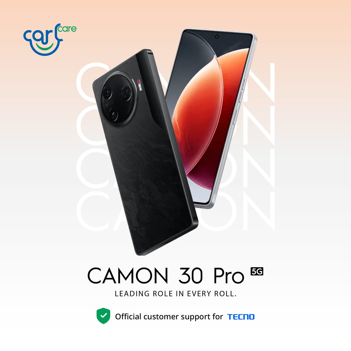 Hello Fam
Yesterday TECNO Mobile launched the #CAMON30Series and we are here to remind you that we solve any issues!  Carlcare is the Official customer support for TECNO.
#CarlcareService #YesWeCare #Tecno