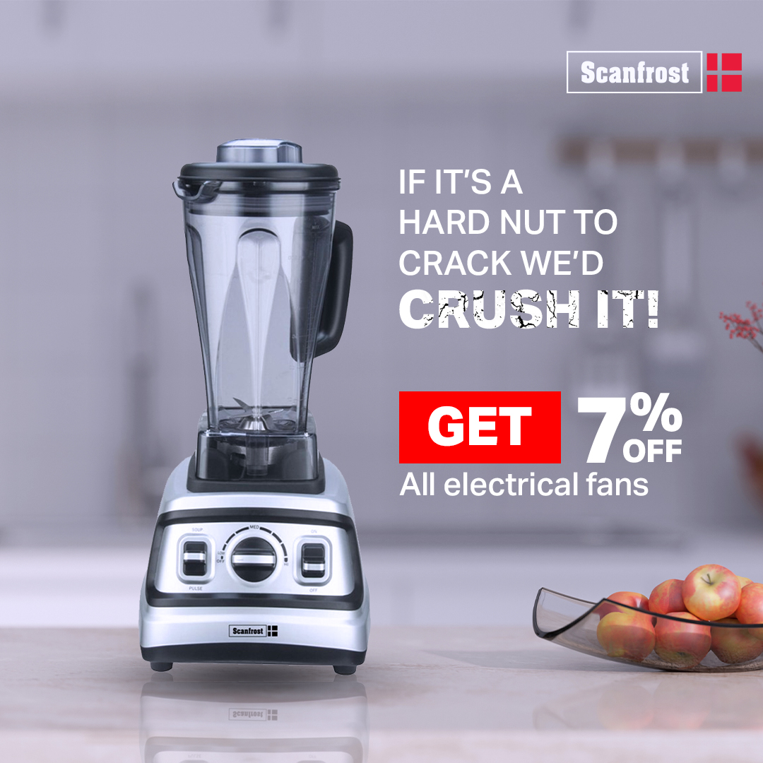 Quite frankly, what Scanfrost commercial blender can’t blend doesn’t exist!😁 A trial will convince you.

Take advantage of the 7% discount valid 1st - 30th of April, 2024.
.
.

#homeappliancestoresinlagos #homeappliances #commercialblenders