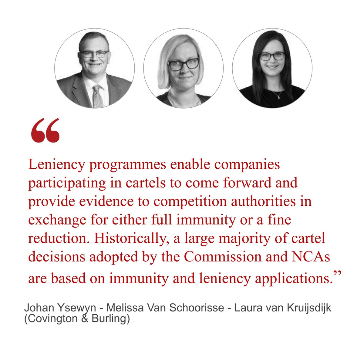 CompetitionLaws's tweet photo. The #eCompetitions Special issue "Leniency" is now online: https://t.co/edn7nkwmQi Foreword by Johan Ysewyn, Melissa Van Schoorisse, and Laura van Kruijsdijk @CovingtonLLP #Leniency #Antitrust #CompetitionLaw #DireitoDaConcorrencia #DerechoDeLaCompetencia (1/3) https://t.co/06fklAhJ12