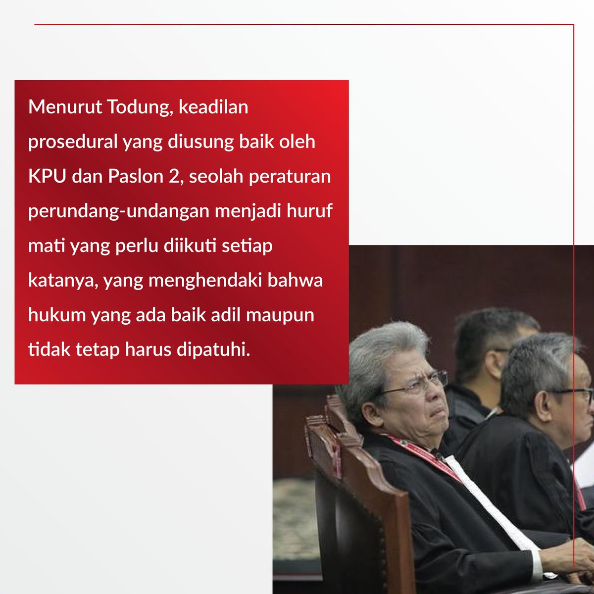 Menurut Ketua Tim Hukum Ganjar-Mahfud, Todung Mulya Lubis, Sidang PHPU menggambarkan perseteruan Rule by Law dan Rule of Law. 

#ganjarmahfud #KabarGAMA #mahkamahkonstitusi