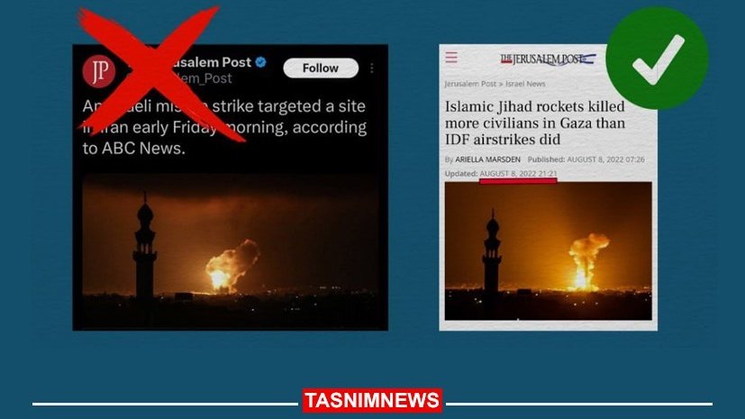 Jerusalem Post'un 'İran'a saldırı' diye yayınladığı fotoğraf  2022'de Gazze saldırılarına ilişkin yapılan haberde de kullanılmış...