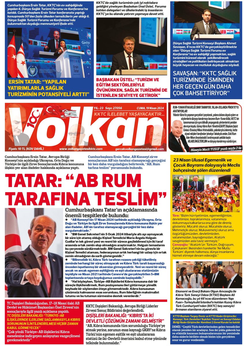 Volkan Gazetesi Resmi sitesi (@kVOLKANgazetesi) on Twitter photo 2024-04-19 06:04:51