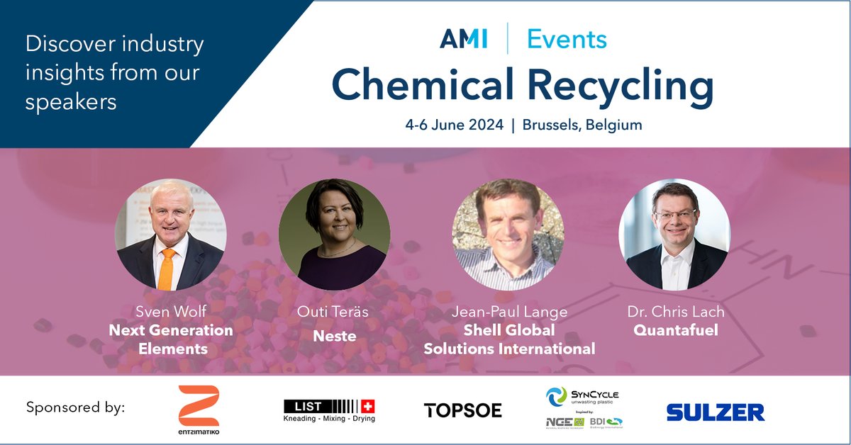 Ahead of the event, our speakers have shared industry insights on current and future market trends and challenges, and the recent developments in this growing industry. Read today: ami.ltd/join-chem-recy… #AMIChemRecycling #AdvancedRecycling #Recycling #ChemicalRecycling