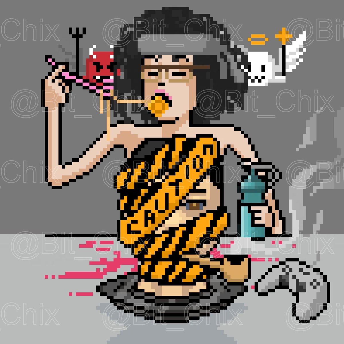 Bit_Chix's tweet photo. Day 42 of the #BitChixDailyMintChallenge! 🚀

Celebrate creativity with BitChix #42 🤩

Mint your piece of this digital tapestry &amp; join a community that embraces artistic exploration 🎨

Ready to make your mark in the world of NFTs?

Mint today @ https://t.co/NFZlwi8rXl 🌐

#NFTs https://t.co/fhnfvWJtSg