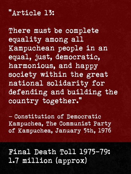 @ConceptualJames Very familiar. In 'Democratic Kampuchea' (1975-79) the Khmer Rouge attempted to solve the problem of 'old people' vs. 'new people'. It began by emptying the major towns and cities. Everyone out into the fields. Catastrophe soon followed.