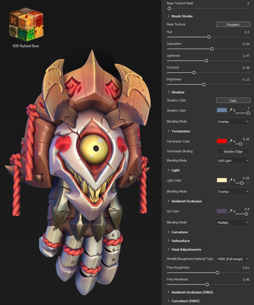 🌟After 2 years of fiddling I think my Custom Substance Painter Material is finally "ready"

I've been using it in both personal and professional pieces as a base before throwing the model in 3DCoat for final handpaint touches

I'll record a video breaking down how it works soon