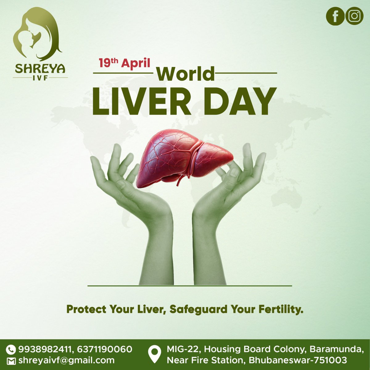 Shreya IVF Wishes You a Happy World Liver Day!

#liver #liverhealth #liverdisease #WorldLiverDay #LiveLong #TakeCareOfYourLiver #shreyaivfbaby #shreyaivf #shreyaivfcentre #Bhubaneswar