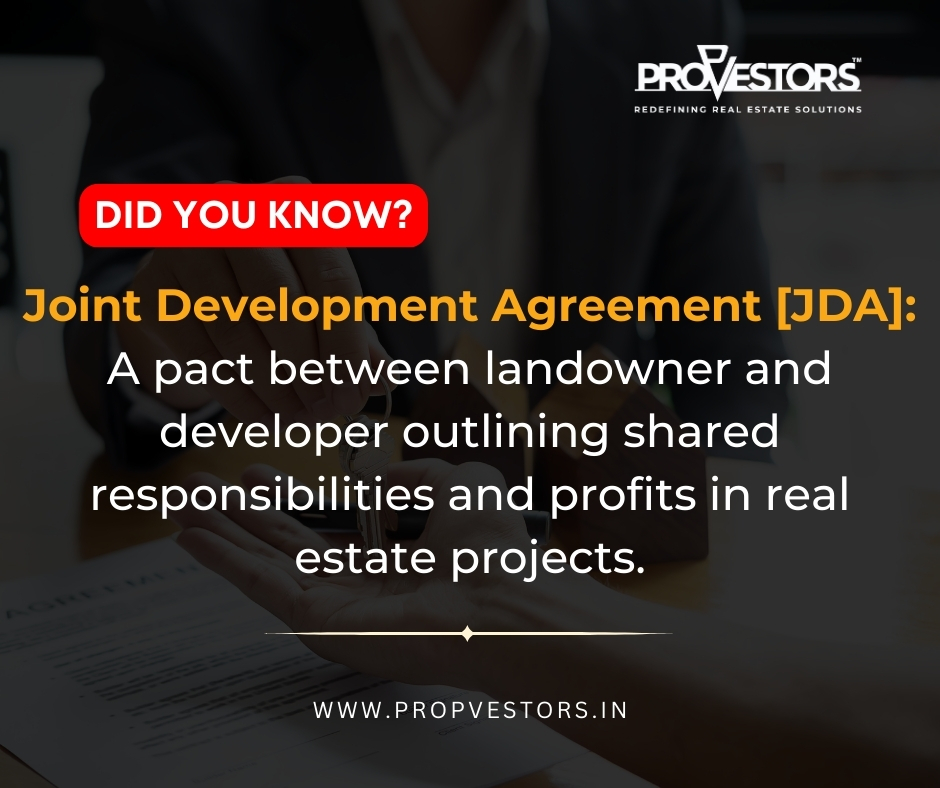 Attention landowners! We'd like to bring to your notice a crucial document essential for your role: the Joint Development Agreement (JDA). This agreement delineates the mutual obligations between landowners and developers. #PropVestors #JDA
