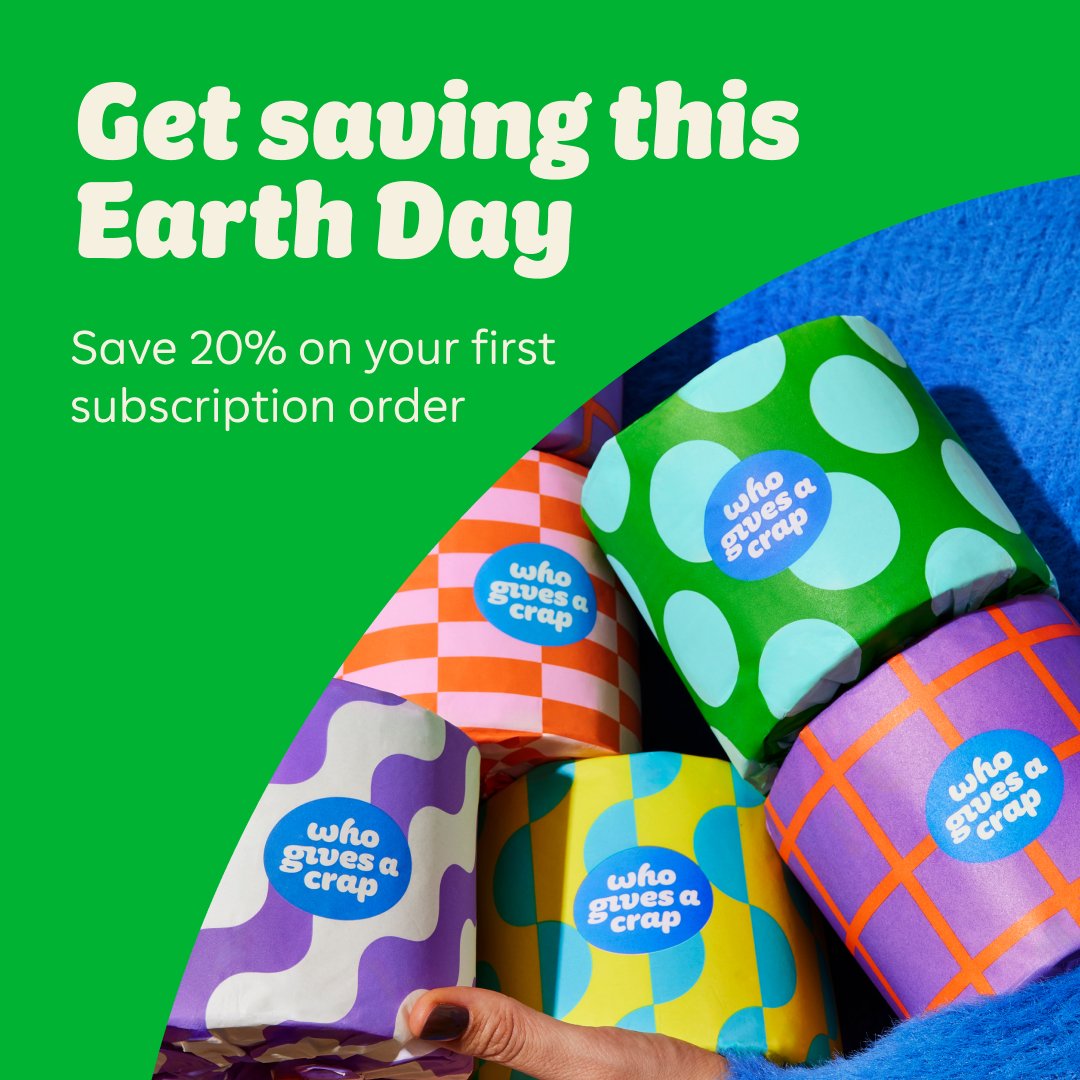 We're pretty big fans of Earth. That's why our TP is made from 100% bamboo or recycled paper. Use code EARTHYAY to get 20% off your first subscription order of eco-friendly TP, from now 'til April 29: whogivesacrap.org #EarthDay