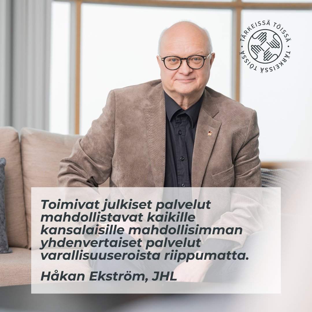 Ilman toimivaa julkista sektoria ei ole olemassa toimivaa yksityistä sektoria, eikä menestyvää Suomea,” toteaa
@EkstromJHL @JHLry

👉tarkeissatoissa.fi/Ekstrom-hyva-j…

🫶Julkinen työ mahdollistaa arjen toimivuuden, se on Suomen #TärkeinSijoitus