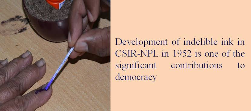 Election began in world’s largest democracy this morning 🇮🇳🙏 It is a matter of pride that every voting finger will have indelible ink invented by @CSIR_IND (see below). I was @dgcsirIndia in 2002 when we celebrated the diamond jubilee. Our one page advertisement on 26
