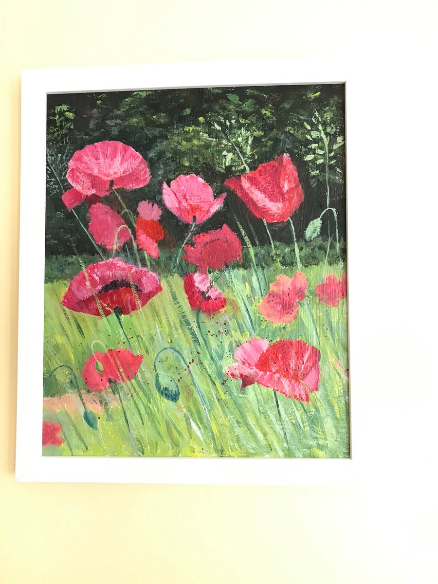 Poppies wafting in the breeze #EarlyBiz an original oil painting to bring fresh flowers into your home all year round cardsbymormorjan.etsy.com/listing/740999… #MHHSBD #SBS #SMILEtt23 ⁦@CraftBizParty⁩ ⁦@TheCraftersUK⁩ #FirstTMaster