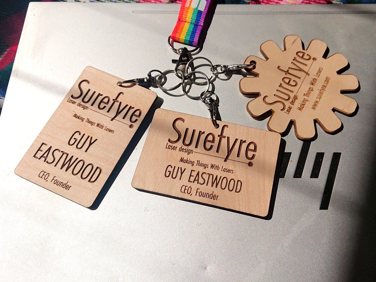 Check out our Contactless Business Tags. They're made from sustainable, recyclable wood and have a tiny NFC chip built in which you can program with your contact info, links, email, etc. Perfect for networking! surefyre.com/businesstags #nfc #networking #contactless #earlybiz