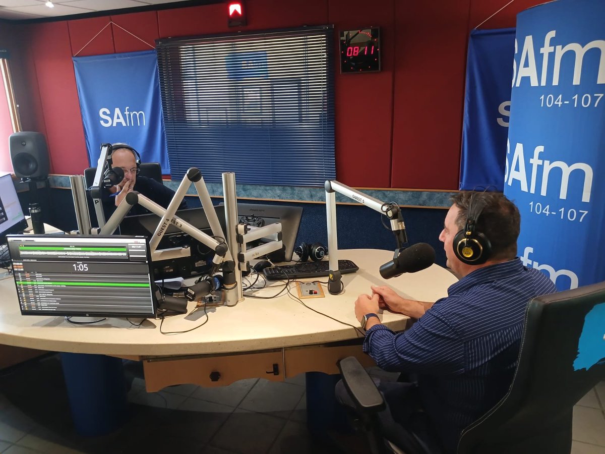 SAfmRadio's tweet photo. [ON AIR] what would the Democratic Alliance change in SA if they won this year’s elections? @jsteenhuisen - @Our_DA Leader on #SAfmSunrise with @StephenGrootes #sabcnews https://t.co/XxNokK81uO