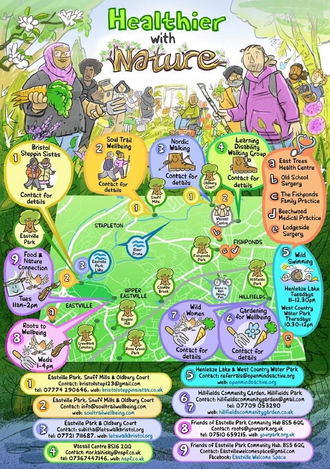🐝 A connection with nature is so important for people's mental and physical health. 🗺️ I love this map of North East Bristol showing the amazing organisations that run activities designed to connect people with nature. 🌸 take a look 👇