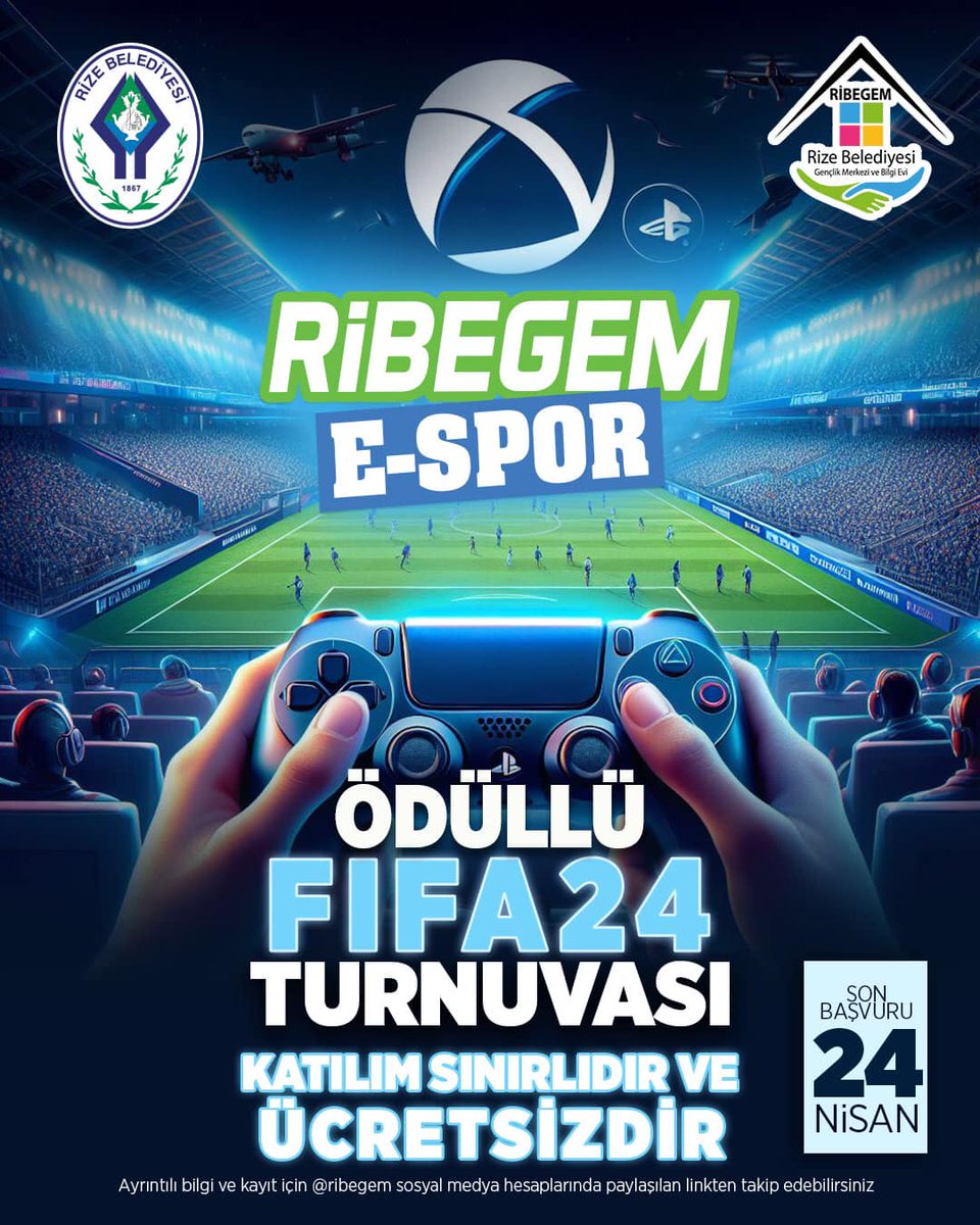 Ödüllü FIFA24 Turnuvası Kayıtları Başladı... Ayrıntılı Bilgi ve Kayıt için : ribegem.com.tr/odullu-fifa24-…