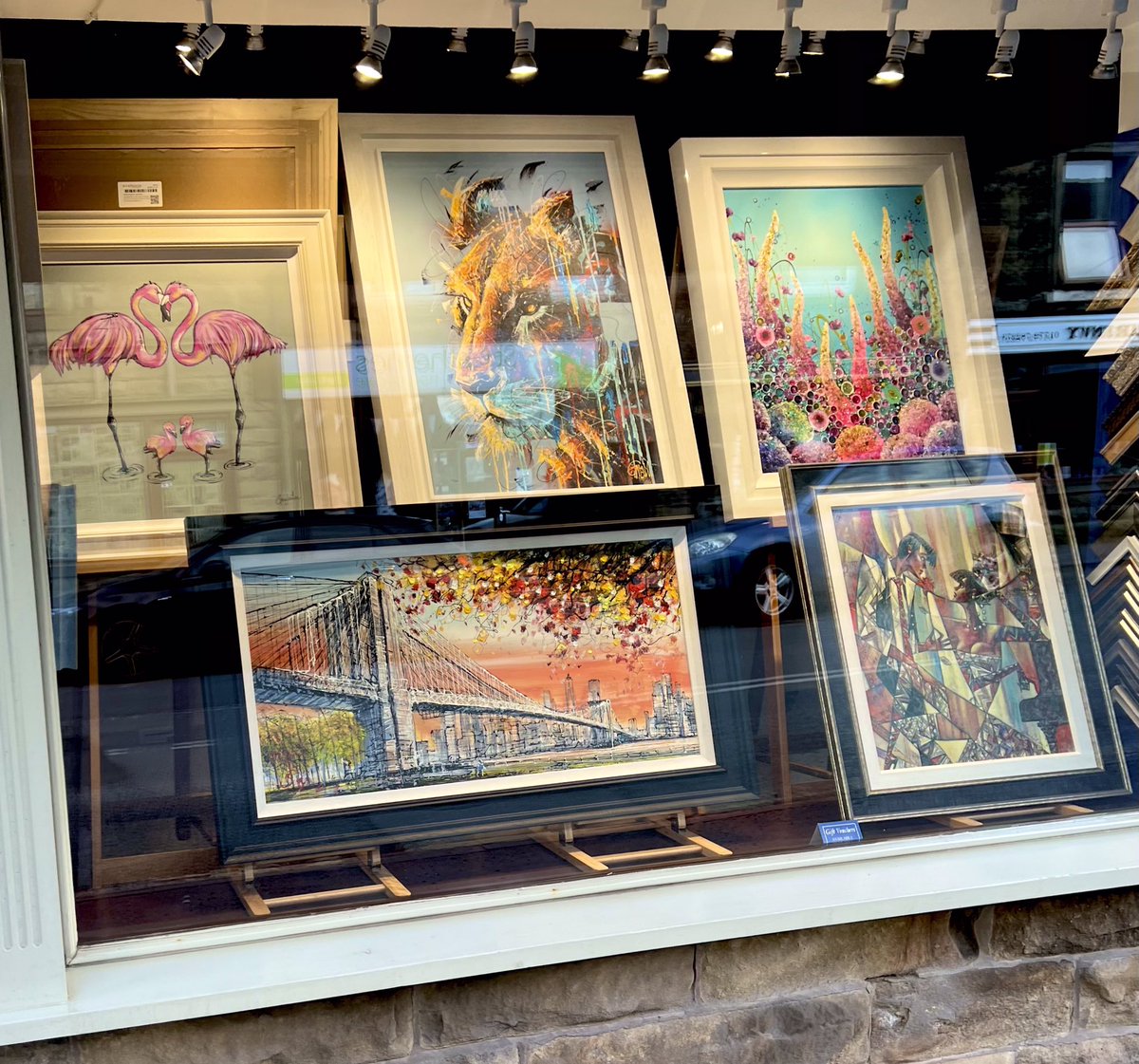 Time for a new window with artwork by Amy Louise, Joe Galindo, Leanne Christie, Nigel Cooke & Andrei Protsouk. All details on our website or call into our gallery on Berry Lane and take a closer look #art #framing #sculpture @Live_PF @LancashireHour @Gillylancs 🎨🎨🎨