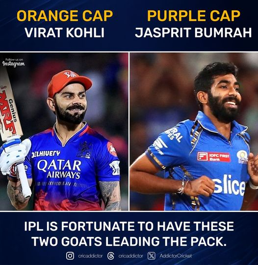 Two GOATs at the Top! 🐐

#viratkholi #JaspritBumrah #IPL2024