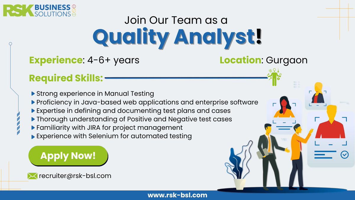Are you a skilled Quality Analyst ready to take on new challenges? 

Join our dynamic team in Gurgaon!

Apply now and let's shape the future of quality together!

#manualtesting #qualityanalyst #webapps #hiringalert #hiringnow
