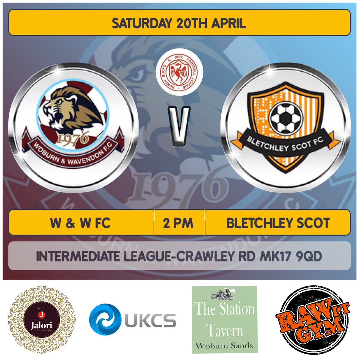 Tomorrow we host Bletchley Scot’s in our penultimate home game of the season.

Why not get down and show your support to the boys.

#upthewav