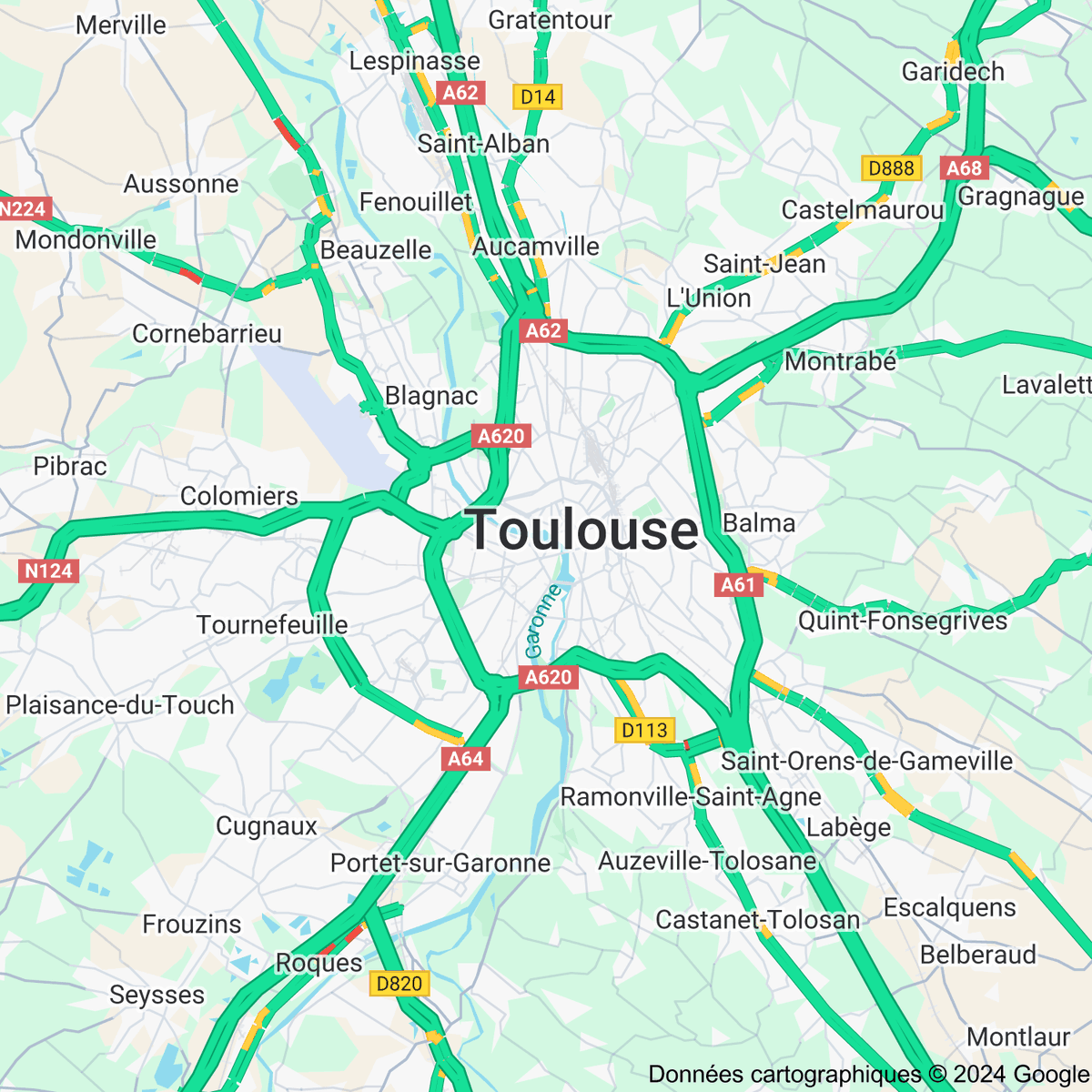 [FLASH 08:20] Trafic routier à Toulouse - toulousetrafic.com #Toulouse #ToulousePeriph #InfoTrafic