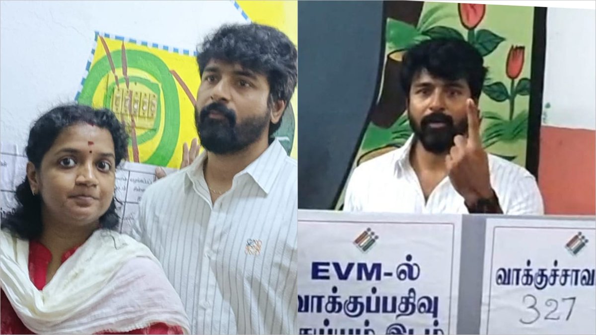 Actor @Siva_Kartikeyan and his wife cast their vote.. #LokSabhaElections2024