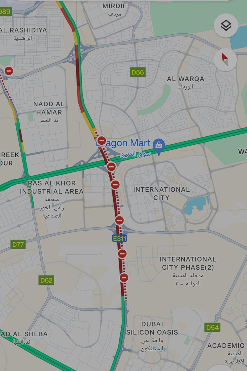 trafficdxb's tweet photo. #RoadClosure #E311 #SMBZR from International City / Fruit & Vegetable Market exit till #E44 Ras Al Khor / Hatta Oman exit. Please use alternate route and avoid #E311. #Dubai https://t.co/qARn86IN4V