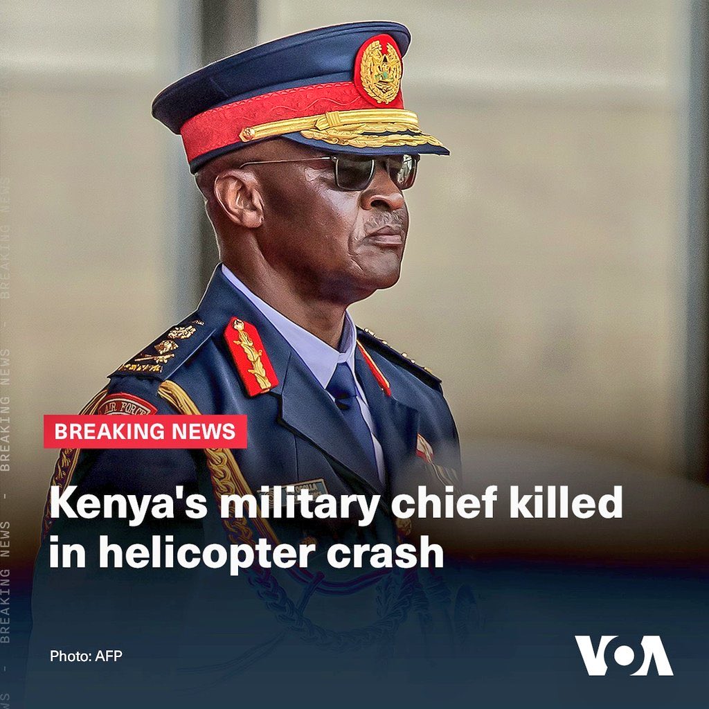 kenya army chief killed in plane crashed #Kenya