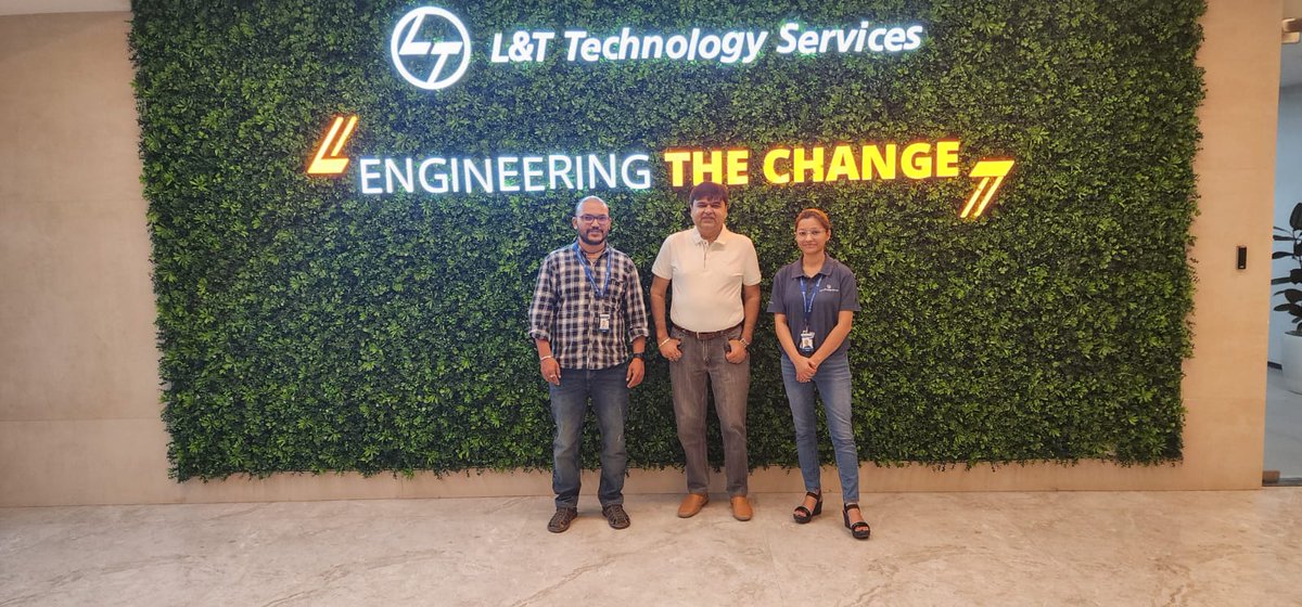 pareekhjain's tweet photo. Great meeting @LnTTechservices team and understanding their strategy and plans. FY25 is going to be an interesting year!
Samir Bagga, Shyam Krishnan, Nidhi Negi
#EIIRTrend #engineering #LTTS #EngineeringTheChange https://t.co/q7cLvp8MCl