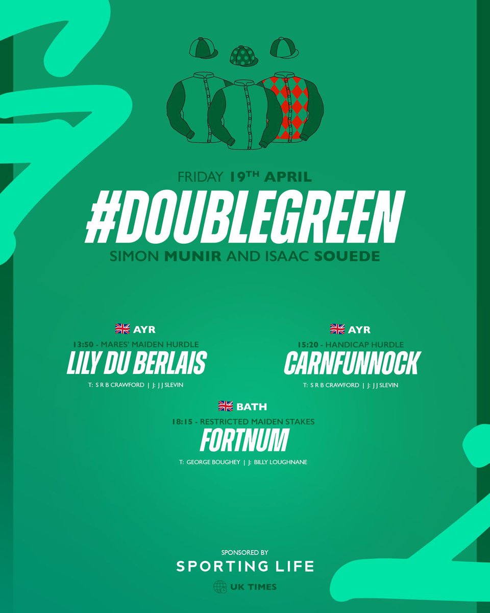 Three runners today! 🐎🤞🏼 #DoubleGreen