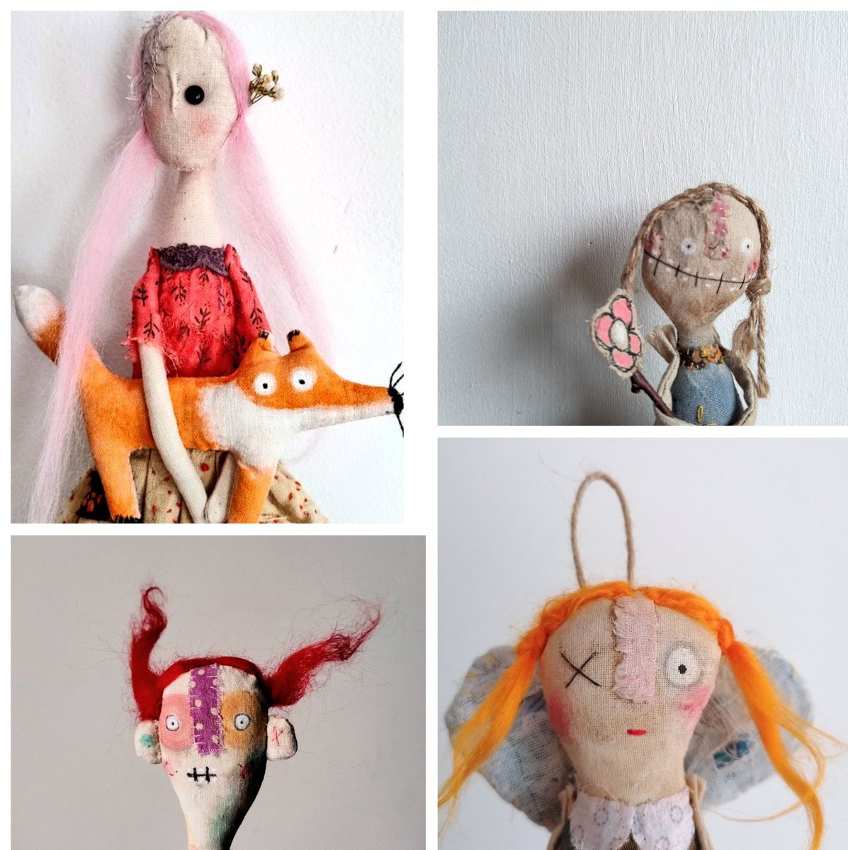 Finally Friday morning #earlybiz 🎉 Here are a few of my little ladies currently available on my website. Each character is unique and designed to look wonderfully weird and perfectly imperfect. littlebirdofparadise.bigcartel.com #mhhsbd #CraftBizParty