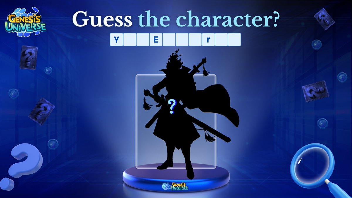 🎉 #GenesisUniverse Guess the Character #giveaway event! 

🎁 $USDT5️⃣0️⃣for🔟winners randomly! 
⏰ Apr 19 - Apr 21

1️⃣ Follow <a href="/GenesisUnivers/">Genesis Universe New Horizon</a> on Twitter
2️⃣ Like ❤️RT🔁and Tag 3 friends on this post
3️⃣ Guess the character's name in the comment 💬
4️⃣ Drop your wallet address