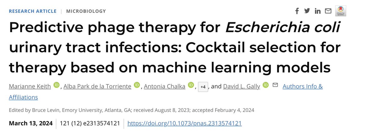 "هذه الدراسة تدعم تطويرعلاج فيروسات البكتيريا (الفيج) التنبؤي: مفهوم اختيار مجموعة فيج لعلاج العدوى البكتيرية استنادًا إلى نماذج التعلم الآلي. لهذا الغرض، تم تدريب نماذج التعلم الآلي على الآلاف من التفاعلات المقاسة بين مجموعة من الفيج والعزلات البكتيرية المتسلسلة.
 تم تطبيق