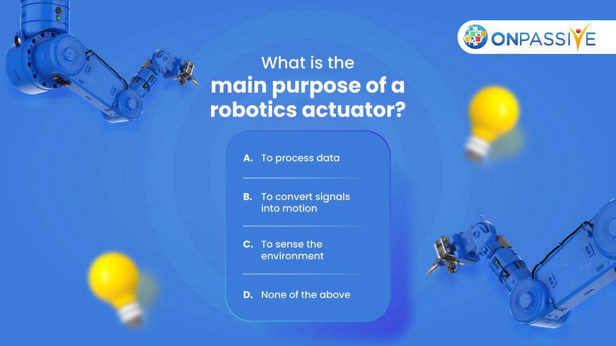 Challenge your expertise with our quiz contest! Drop your answers in the comments.

#ONPASSIVE #QuizContest #QuizChallenge #CommentNow #TheFutureOfInternet #AI #robotics #roboticschallenge