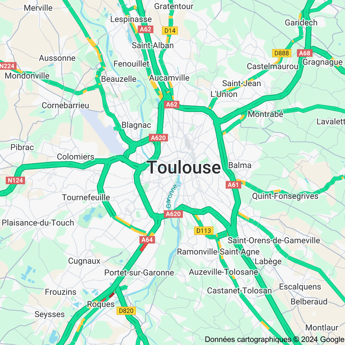 [FLASH 08:30] Trafic routier à Toulouse - toulousetrafic.com #Toulouse #ToulousePeriph #InfoTrafic