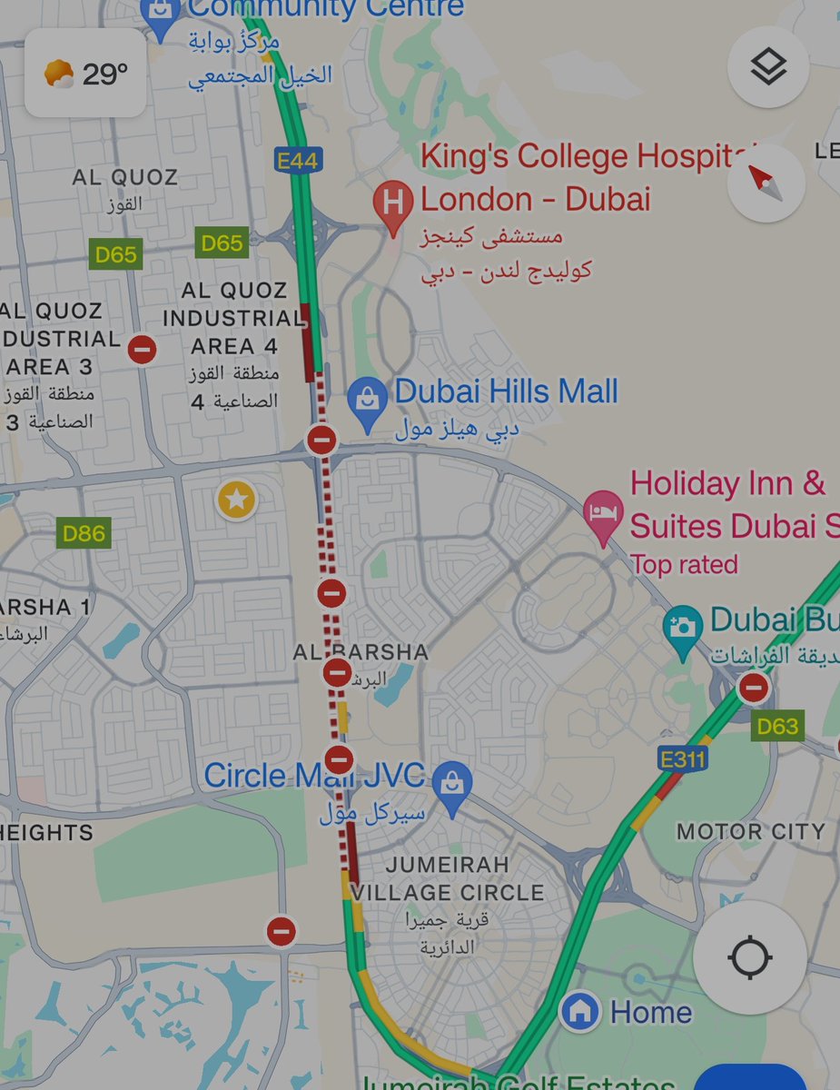 trafficdxb's tweet photo. #RoadClosure #E44 between #D63 Um Sequim Rd interchange and #E311 interchange. Please avoid this route. Authorities working to restore the traffic. #Dubai https://t.co/DqFZfHdFTH