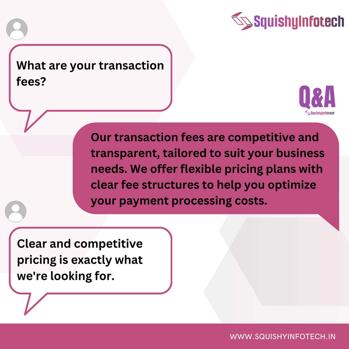 Clarity meets affordability! Explore our transparent pricing options.
#squishyinfotech 
#paymentgateway 
#clearcosts 
#affordablesolutions
#financialconfidence 
#financialtransparency 
#businesssuccess 
#flexiblepayments 
#savingsopportunity 
#costeffective 
#costmanagement