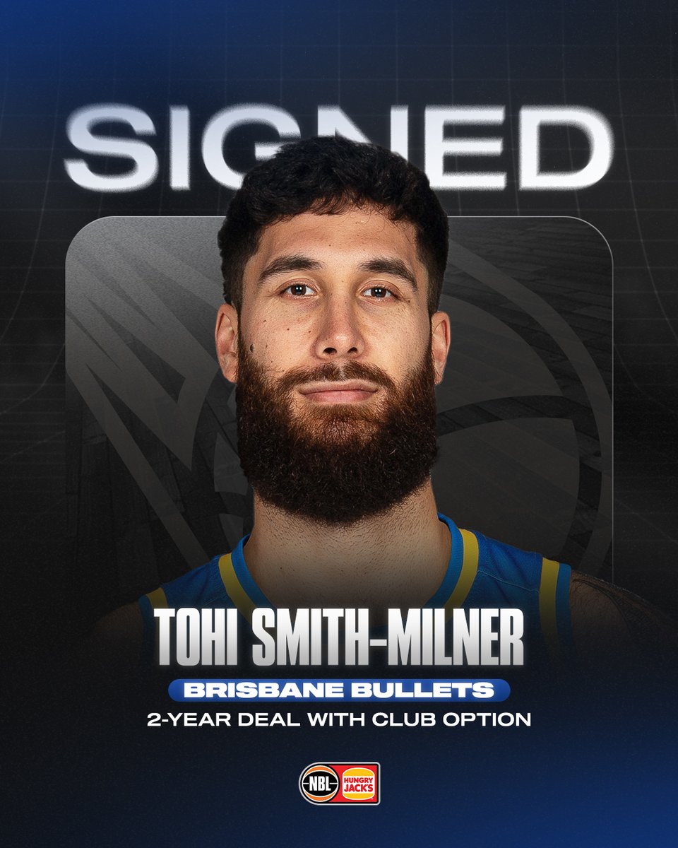 SIGNED ✍️ Tohi Smith-Milner has signed a two-year contract with the @BrisbaneBullets 🤝 Read more: bit.ly/49OqEmd