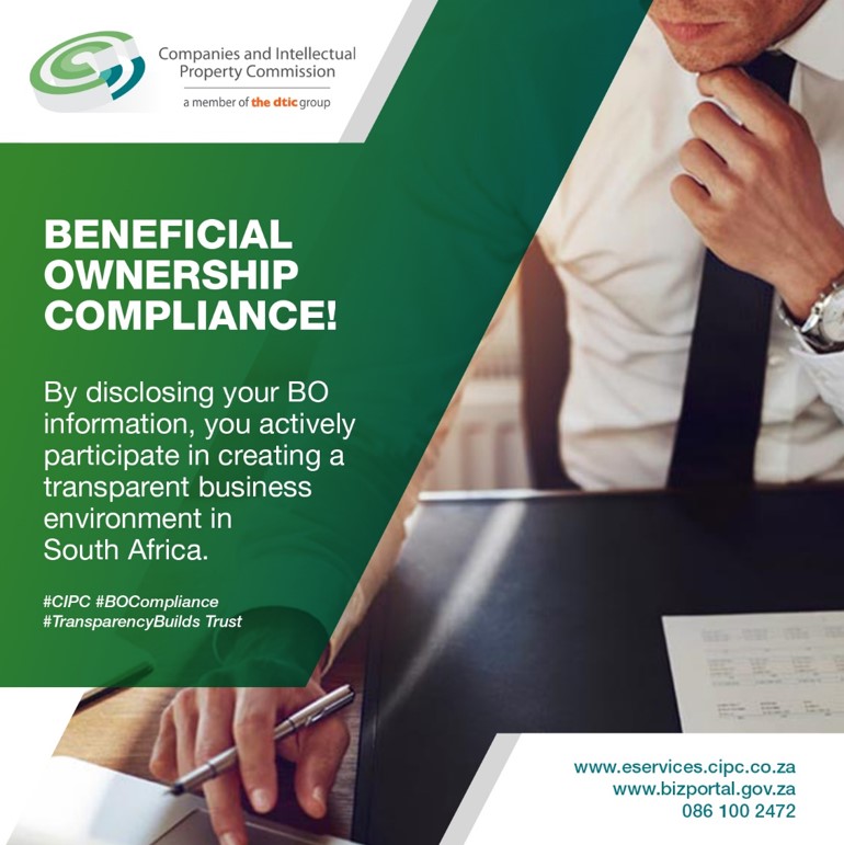 BizPortalGovZa's tweet photo. Beneficial Ownership Compliance! 
#CIPC #BOCompliance #TransparencyBuildsTrust https://t.co/xWnqhIRoYG