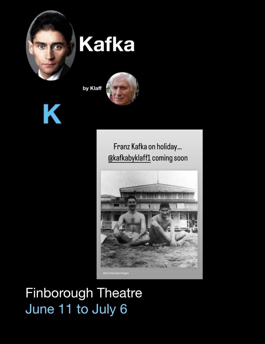 Thanks for posting that photo,
Finborough Theatre.
Coming Soon 
Kafka
by Jack Klaff
Finborough 
11 June to 6 July 
Directed by Colin Watkeys 

Details, Info and
Booking:
finboroughtheatre.co.uk/production/Kaf…

@finborough 
#HotTicket #FranzKafka #GlobalKafka #SunnyKafka #DoNotMissThis