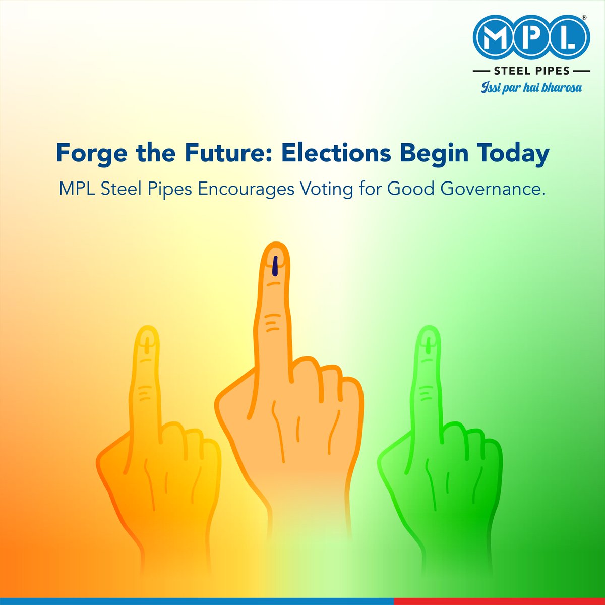 Every vote cast echoes the strength of our democracy and shapes the future of our nation. Just like MPL Steel Pipes fortify structures, your vote reinforces the pillars of good governance.

#MPLSteelPipes #GeneralElection #righttovote #LokSabhaElection2024