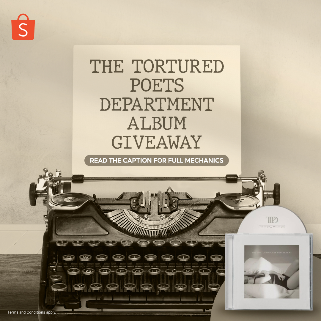 Dear Besties, this is an album giveaway from your chairman 💌

No need to wait for Fortnight, you just need to follow these steps:
1. Follow us <a href="/ShopeePH/">Shopee Philippines</a> 
2. RT and Reply your fave track from the #TheTorturedPoetsDepartment album

You can do this even with a broken heart! So