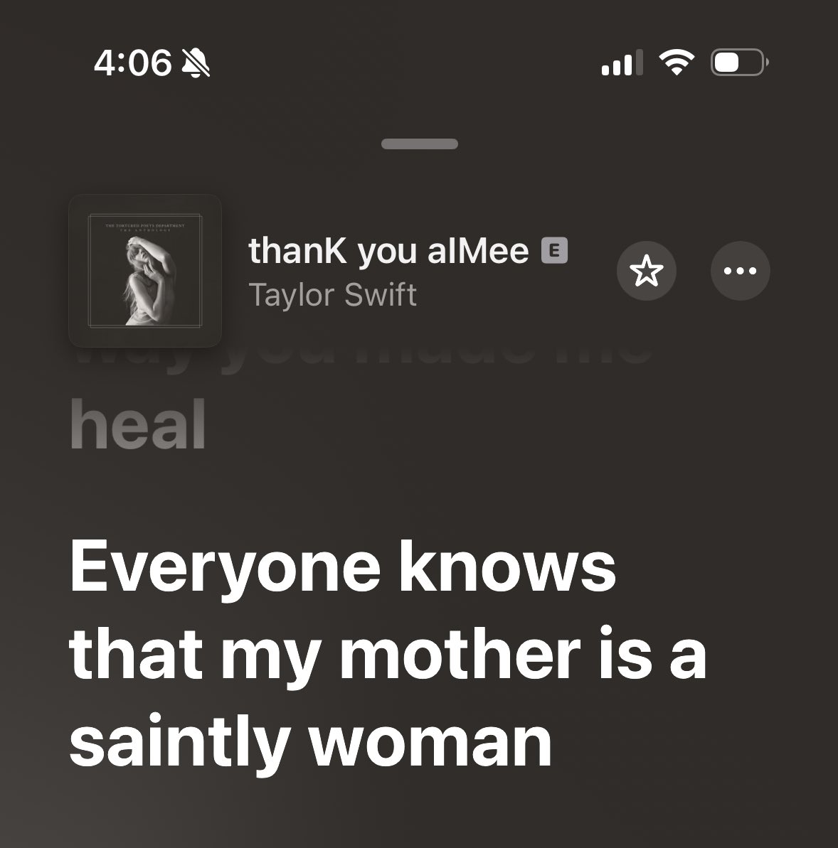AndreaPeet's tweet photo. Andrea Swift is the highest saint 🙌🏼
#mamaswift #thanKyouaIMee #ttpd https://t.co/6PVWAIchhV