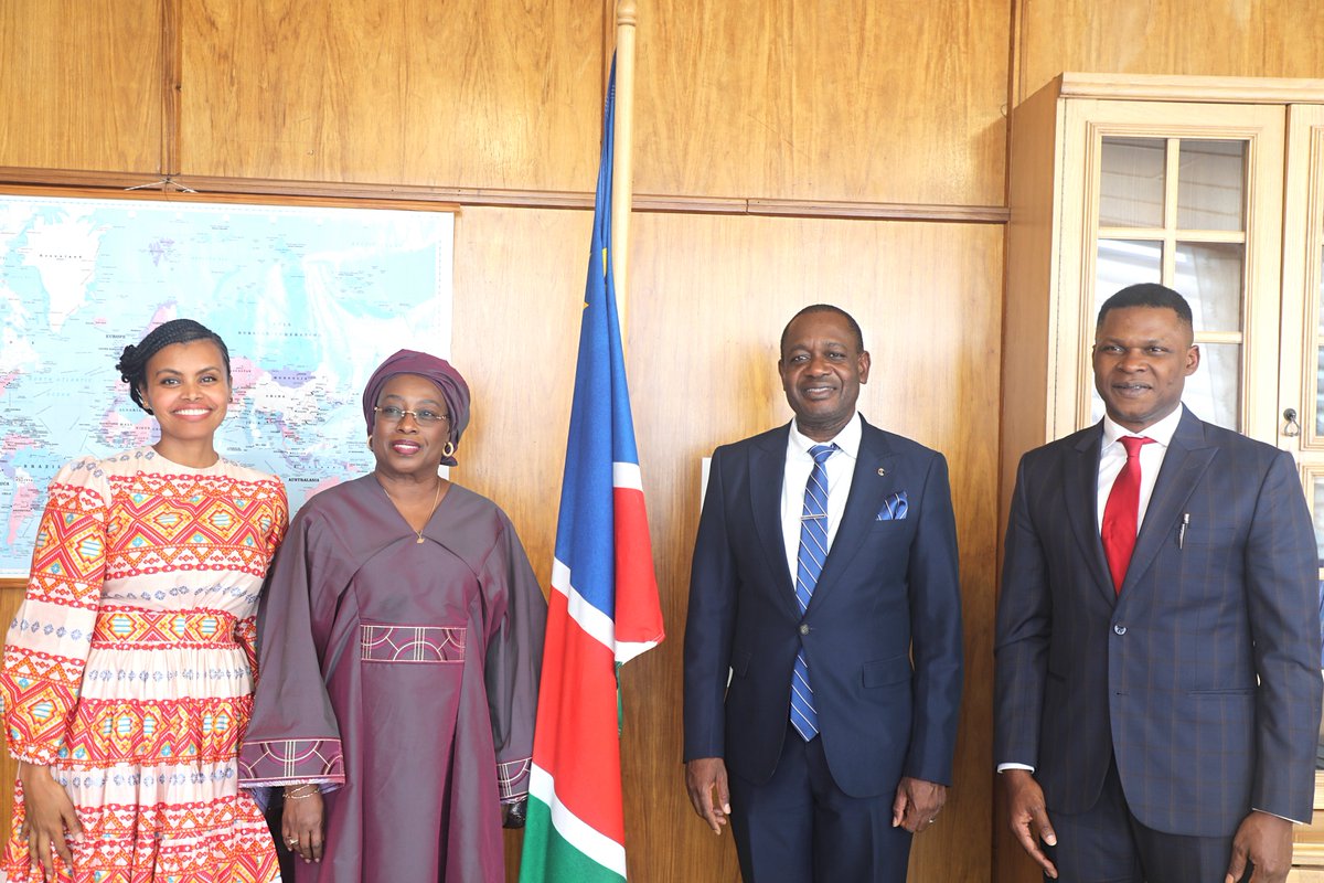 Her Excellency Safiatou Ndiaye, non-resident Ambassador of the Republic of Senegal to the Republic of Namibia, paid a farewell courtesy visit on Hon. Dr Peya Mushelenga, Minister of International Relations and Cooperation on 12 April 2024.