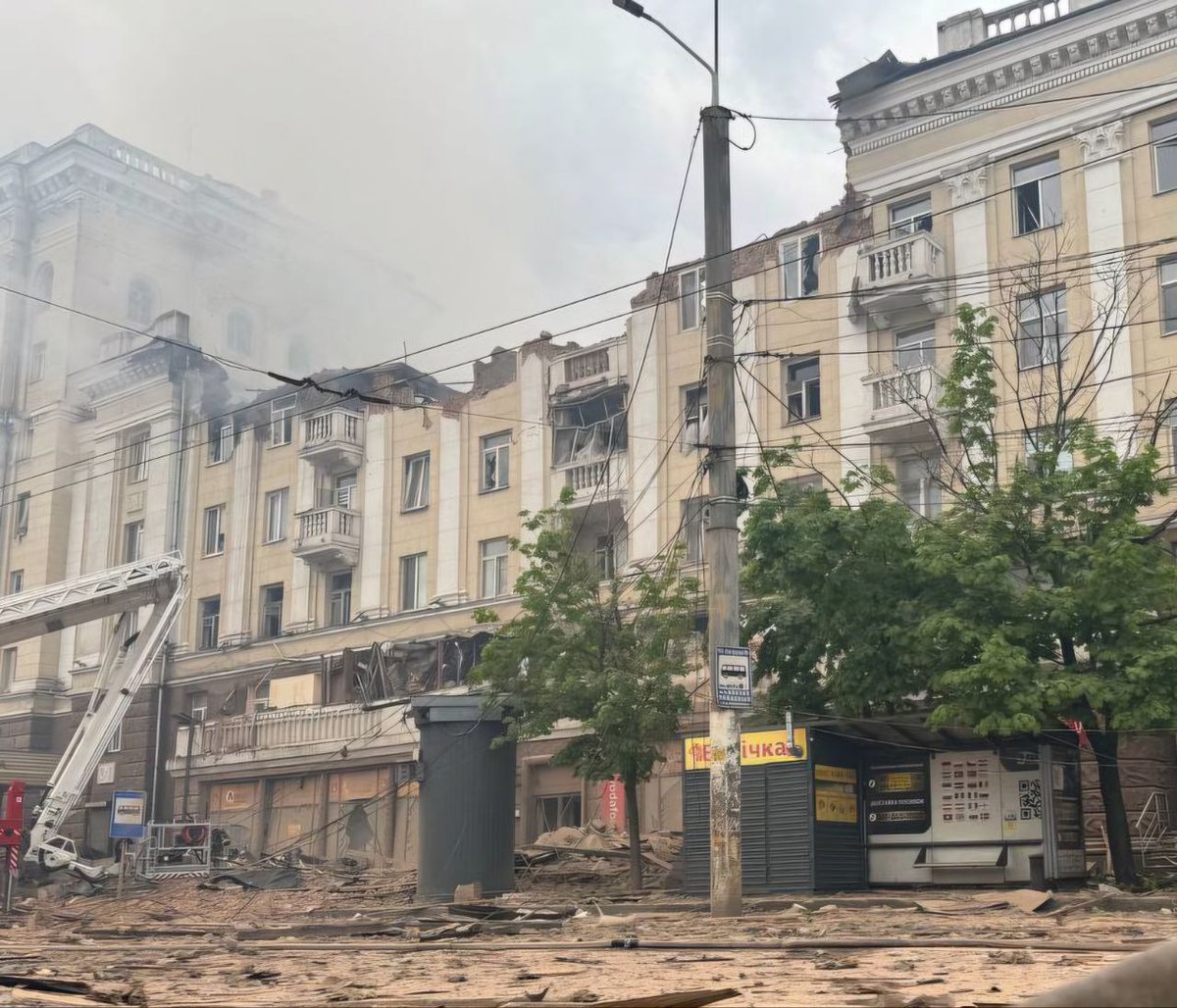 AndriyKostinUa's tweet photo. Last night, Russia launched another massive attack on peaceful Ukrainian cities. Dnipro and the region were under attack. Residential buildings and civilian objects were damaged by missiles and combat UAVs. As of 10:00 a.m., 9 people have been killed, including three children. 29 civilians have been injured. Emergency services are working at the sites of the attacks.

Prosecutors and law enforcement officers are documenting the consequences of war crimes. Criminal proceedings have been initiated over all the facts. #RussiaIsATerroristState Terrorists must be stopped and held to account.